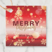 Red Winter Wonderland Merry Kerstry Bedankjes Labels (Voorkant)