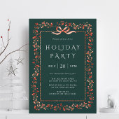Red Winterberry Lijst Holiday Party Groen Kaart