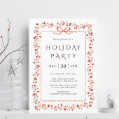 Red Winterberry Lijst Holiday Party Groen Kaart