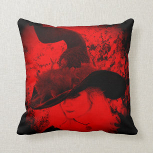 Red Witch Pillow Pagan Wiccan Cushion Kussen