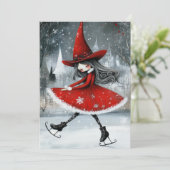 Red Witchy Christmas Kaart (Staand voorkant)