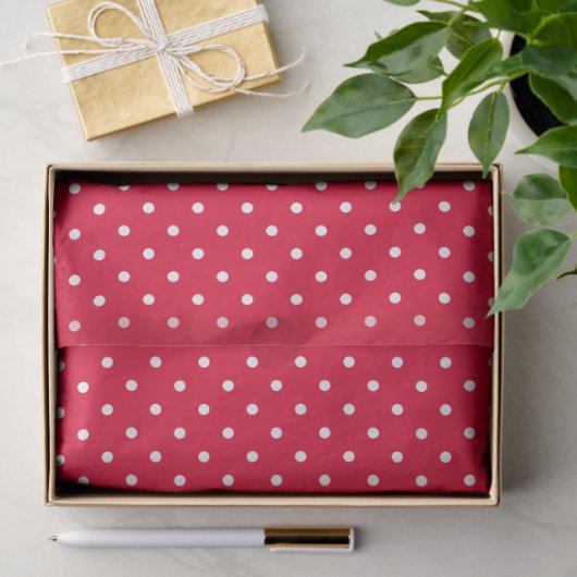 Red With White Polka Dots Tissuepapier (Geschenk)