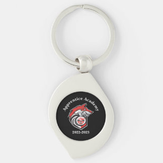 Red Wolf Persoonlijke Silver-getonde Sleutelhanger