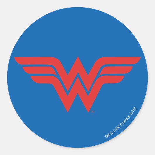 Red Wonder Woman Logo Ronde Sticker (Voorkant)