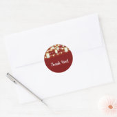 Red Wood & String Lights Land Rustic Sweet 16 Ronde Sticker (Envelop)