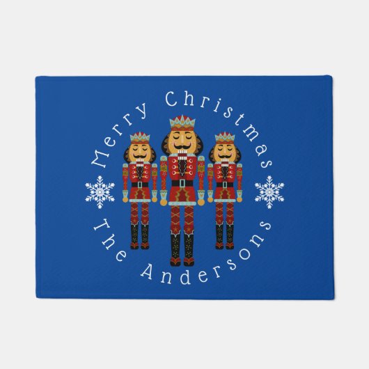Red Wooden Nutcrackers personaliseren Doormat Deurmat (Voorkant)