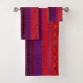 Red Woven Bands Abstract Bath Towels Bad Handdoek (Insitu)