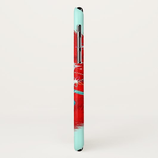 Red Wreath Retro Kerstmis Case-Mate iPhone Case (Achterkant/links)