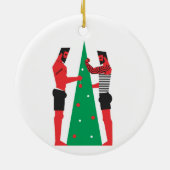 Red X mas Keramisch Ornament (Achterkant)