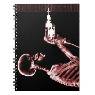 Red X-Ray Skeleton Builder Notitieboek