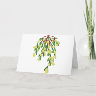 red xmas mistletoe feestdagen kaart
