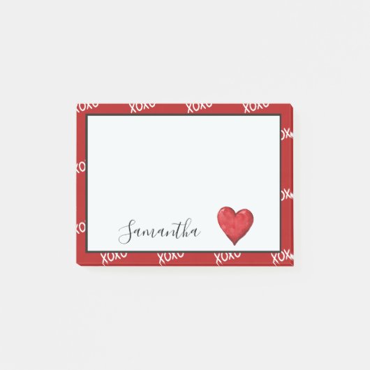 Red XOXO Heart Post-it® Notes (Voorkant)