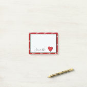 Red XOXO Heart Post-it® Notes (Op bureau)