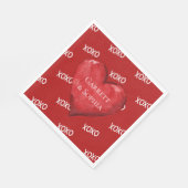 Red XOXO Heart Wedding Servet (Hoek)