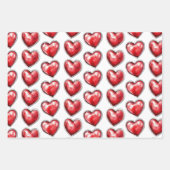 Red XOXO Hearts Wedding Inpakpapier Vel (Voorkant 3)