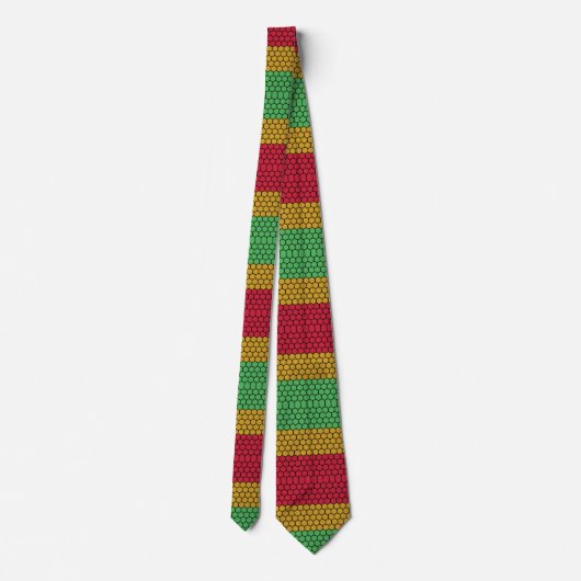 Red yellow and green Juneteenth flag pattern Stropdas (Achterkant)