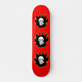 Red Yellow Black White Skull Money Death Fire Skateboard