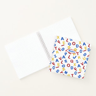Red Yellow Blue ABC Letters Notes Bullet Journal Notitieboek