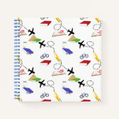 Red Yellow Blue Airplane Travel Book Journal (Devant)