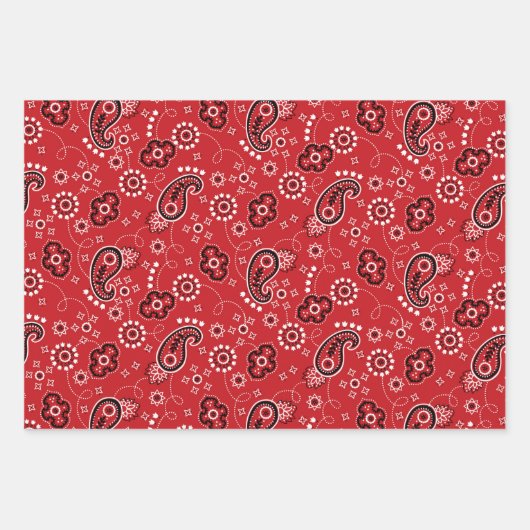 Red Yellow Blue Bandana Classic Pattern Fun Inpakpapier Vel (Voorkant)