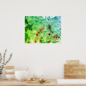 Red Yellow Blue Green Modern Abstracte Art Trendy Poster (Keuken)