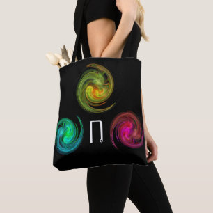RED YELLOW BLUE LIGHT VORTEX Monogram zwart Draagtas