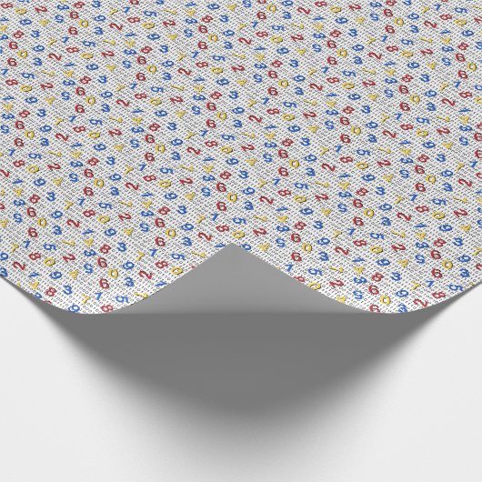 Red Yellow Blue Number Black White Cadeaupapier (Hoek)