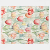 Red Yellow Blue Tulip Flowers Fleece Deken (Voorkant (Horizontaal))