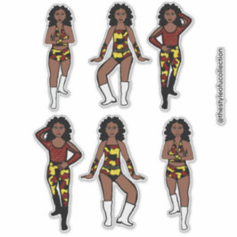 Red Yellow Camo Silver  Dancer #1 Sticker