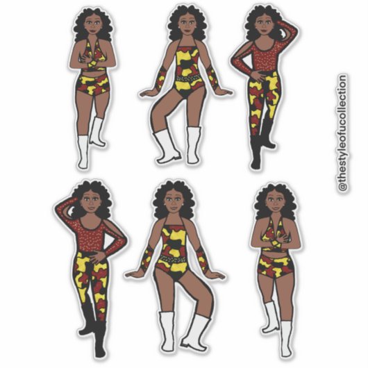 Red Yellow Camo Silver  Dancer #1 Sticker (Voorkant)