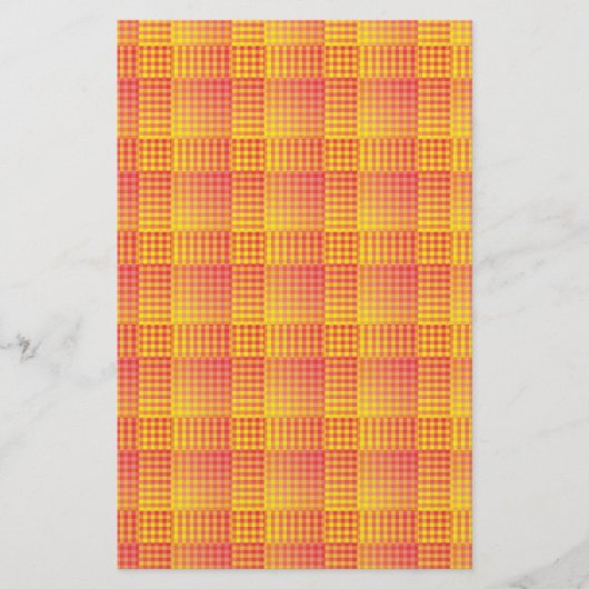 Red Yellow Checker Abstract Pattern Briefpapier (Voorkant)