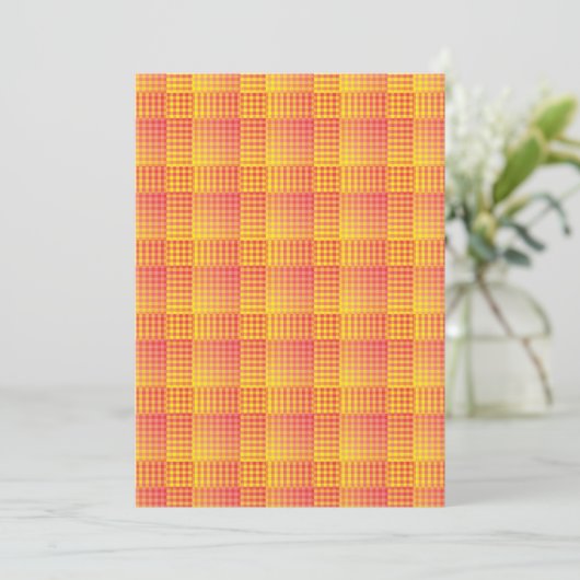 Red Yellow Checker Abstract Pattern Kaart (Staand voorkant)