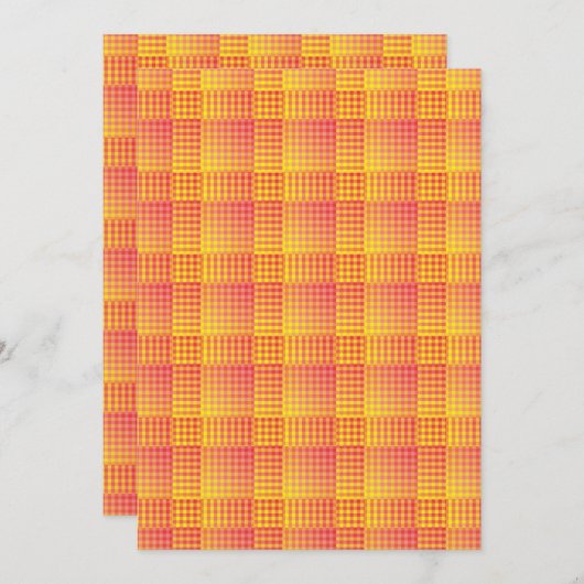 Red Yellow Checker Abstract Pattern Kaart (Voorkant / Achterkant)