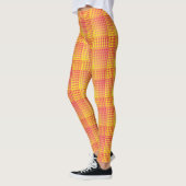 Red Yellow Checker Abstract Pattern Leggings (Links)
