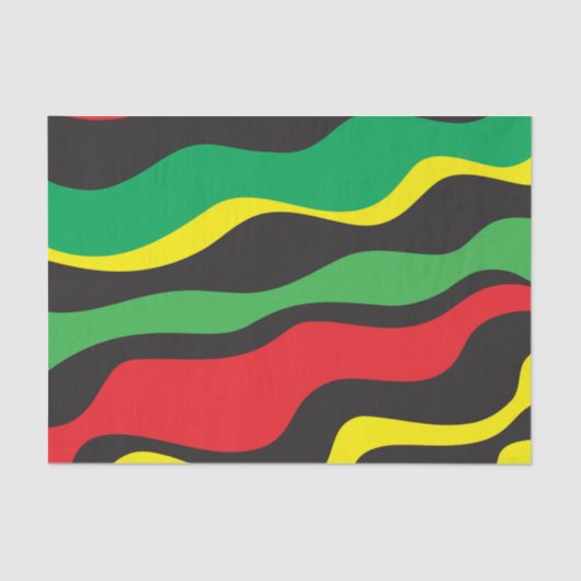 Red Yellow Green Black Rasta Wave Tissuepapier (Voorkant)