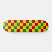 Red Yellow Green Checkered Pattern Design  Skateboard (Horizontaal)