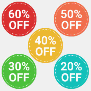 Red Yellow Green Small Business Sales 60% korting Labels