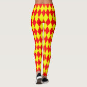 Red Yellow Harlequin Checkered Design  Leggings (Achterkant)