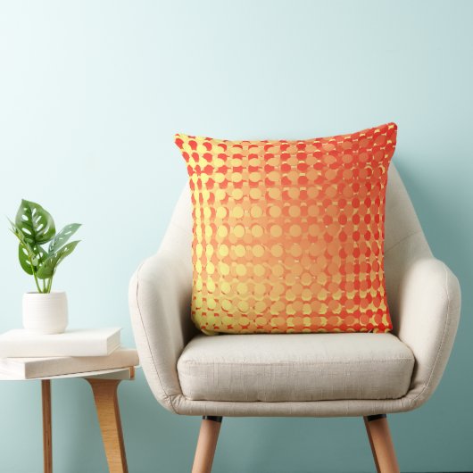 Red Yellow Multi Layer Polka Dot Fade Throw Pillow Kussen (Stoel)