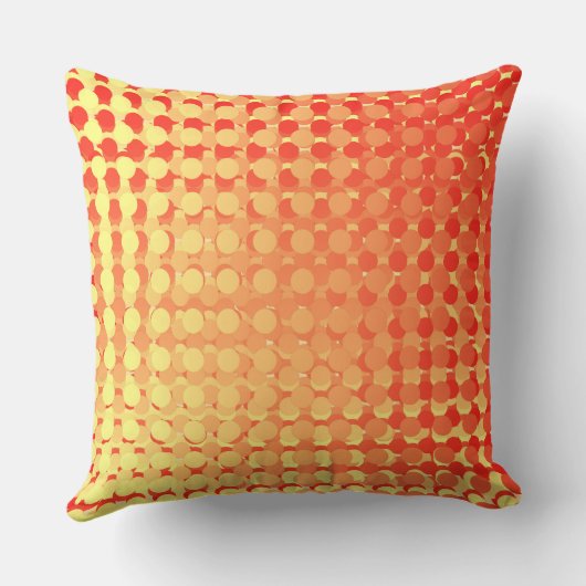 Red Yellow Multi Layer Polka Dot Fade Throw Pillow Kussen (Achterkant)