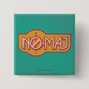 Red & Yellow NO-MAJ™-badge Vierkante Button 5,1 Cm