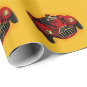 Red Yellow Old Auto Racing Car Cadeaupapier (Rol Hoek)
