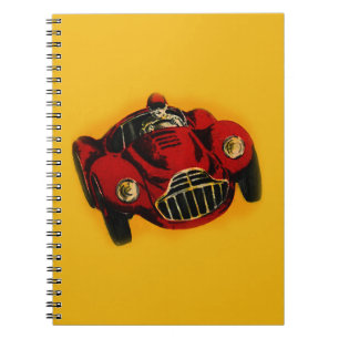 Red Yellow Old Auto Racing Car Notitieboek
