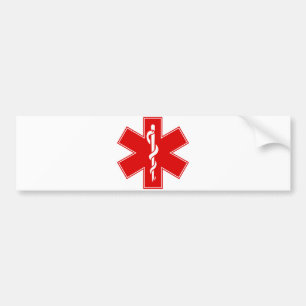 Red Yellow Oranje White Nurse EMS Star of Life Bumpersticker