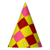 Red Yellow Pink Checkered Pattern Design  Feesthoedjes (Links)