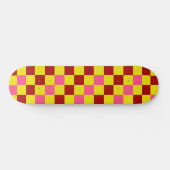 Red Yellow Pink Checkered Pattern Design  Skateboard (Horizontaal)