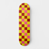 Red Yellow Pink Checkered Pattern Design  Skateboard (Voorkant)