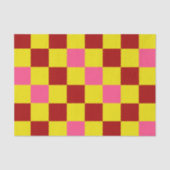 Red Yellow Pink Checkered Pattern Design  Tissuepapier (Voorkant)