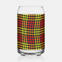Red Yellow Plaid Checker Seamless Pattern Blikvorm Glas