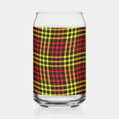 Red Yellow Plaid Checker Seamless Pattern Blikvorm Glas (Achterkant)